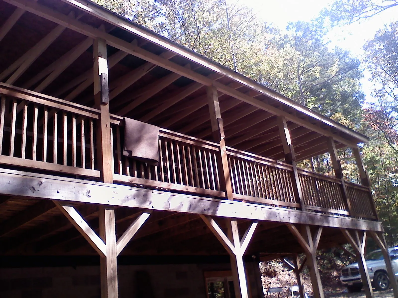 Timber framing under a new elevated porch and deck — Roof Leak Repair in Bancroft by Roofing Brothers